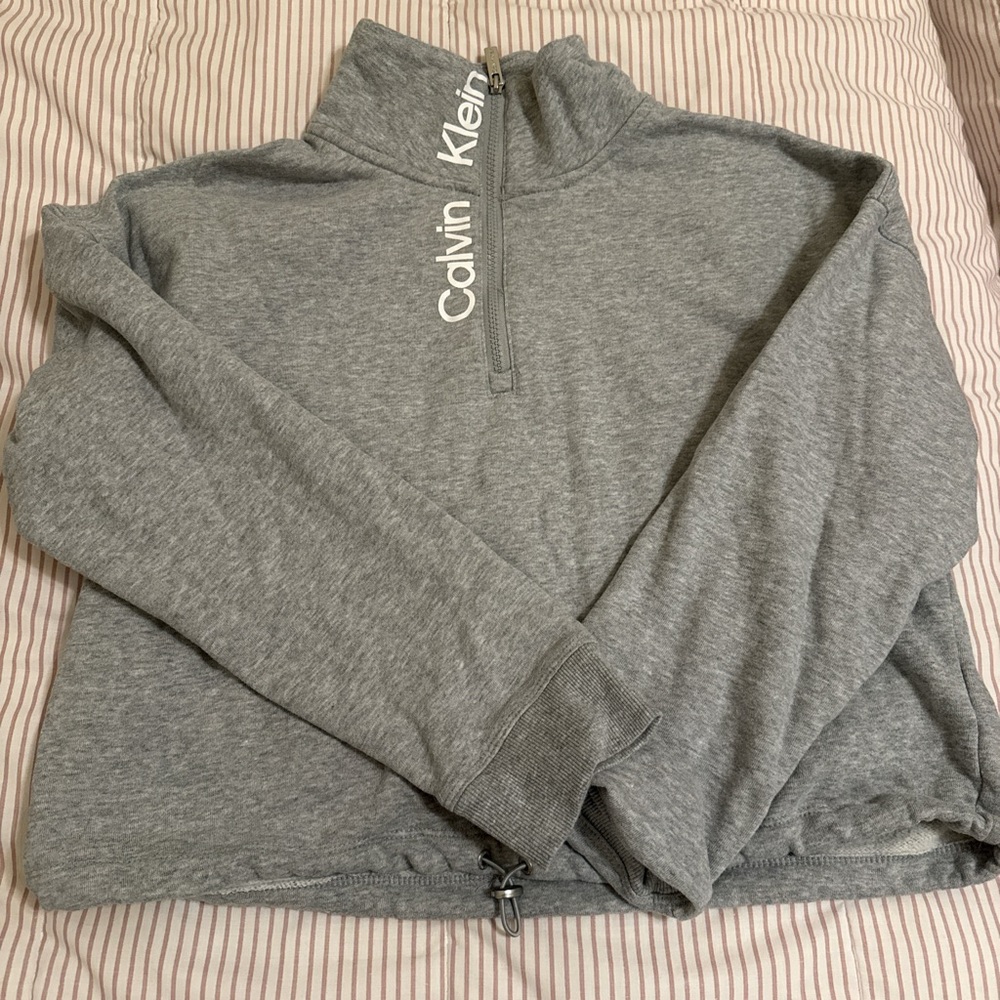 Calvin Klein Heather Gray Zip-Up Hoodie